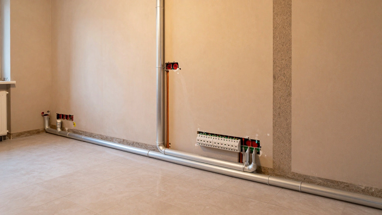 Новая система отопления и звукоизоляция под штукатуркой в квартире.