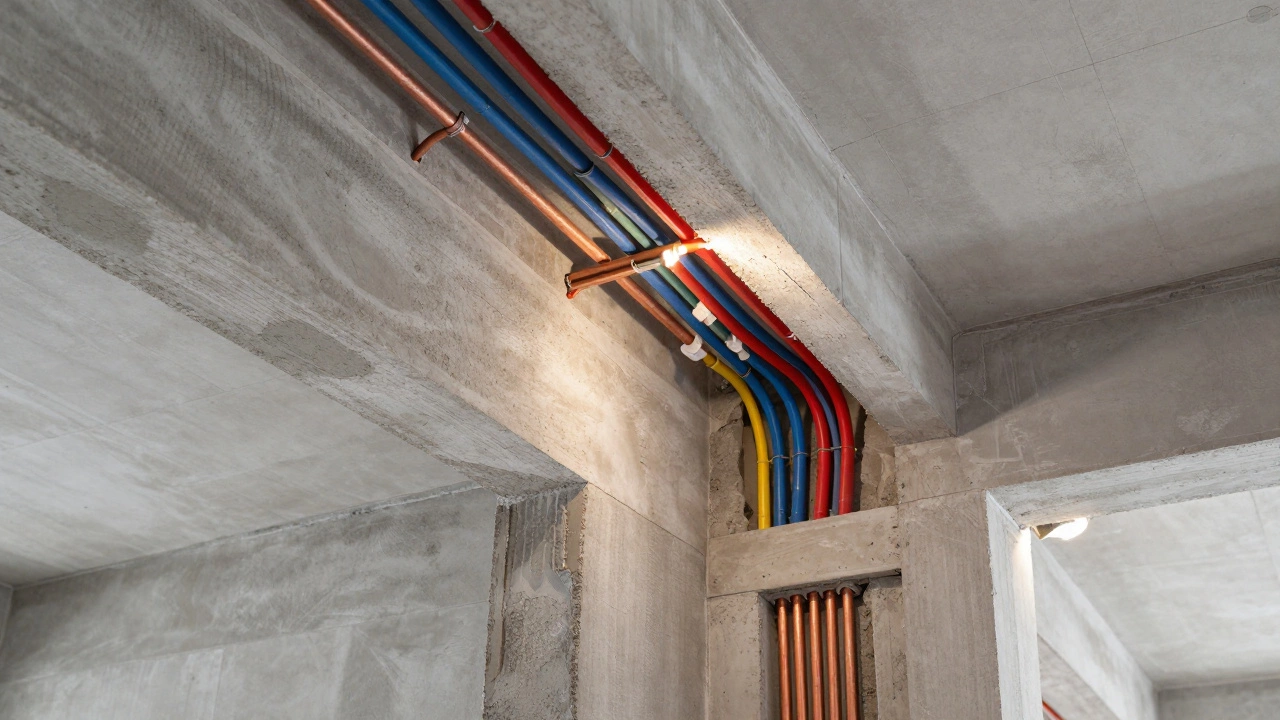 Прокладка новой электропроводки и труб в стене при капитальном ремонте